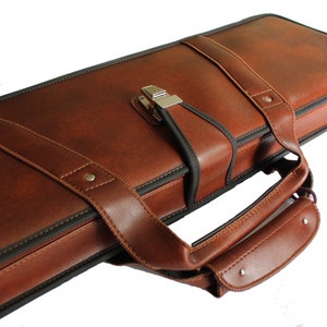 Leather Rifle Case Gun Case, Bag Suitcase for Shotgun or Rifle Leather with Additional Accessories