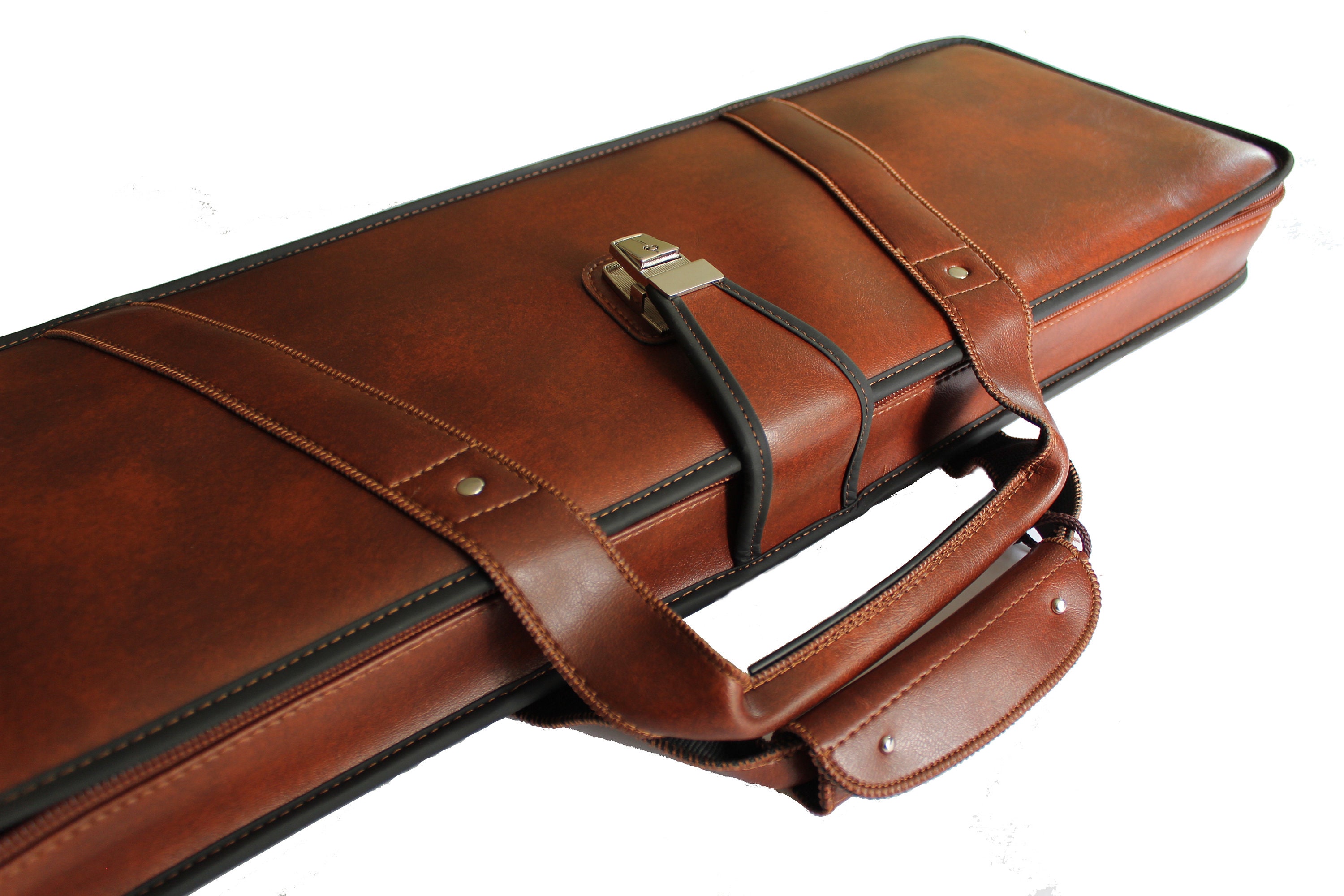 Leather Rifle Case Gun Case, Bag Suitcase for Shotgun or Rifle Leather With Additional
