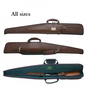 Leather Rifle & Soft Shotgun Cases - 6 Inch Browning Shotgun Case, Shotgun Carrying case, PU Leather Best Shotgun Case with Accessories