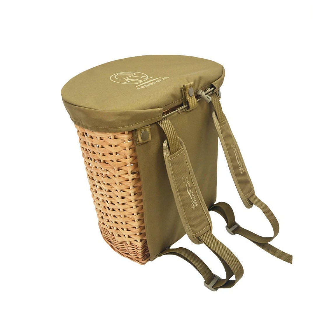 Mushroom Picking Backpack, Wicker Basket, Foraging Basket Rucksack, Gift  for Dad, Gift for Mom, Huntin Size S 