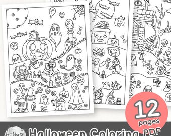 Libro para colorear de Halloween personalizado: Actividad espeluznante para niños (PDF)
