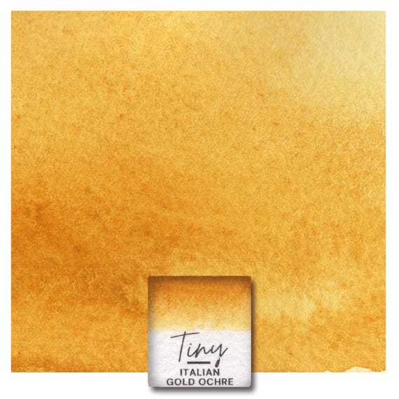 Italian Gold Ochre PY43 - Natural Earth Pigment - Granulating handmade watercolor paint - Artist grade