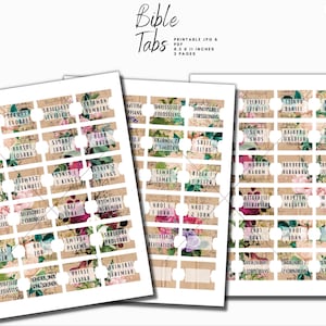 Peut inclure: Onglets de Bible imprimables avec des motifs floraux. Les onglets sont étiquetés avec les noms des livres de la Bible, tels que Genèse, Exode, Lévitique, Nombres, Deutéronome, Josué, Juges, Ruth, 1 Samuel, 2 Samuel, 1 Rois, 2 Rois, 1 Chroniques, 2 Chroniques, Esdras, Néhémie, Esther, Job, Psaumes, Proverbes, Ecclésiaste, Cantique des Cantiques, Isaïe, Jérémie, Lamentations, Ézéchiel, Daniel, Osée, Joël, Amos, Abdias, Jonas, Michée, Nahum, Habacuc, Sophonie, Aggée, Zacharie, Malachie, Matthieu, Marc, Luc, Jean, Actes, Romains, 1 Corinthiens, 2 Corinthiens, Galates, Éphésiens, Philippiens, Colossiens, 1 Thessaloniciens, 2 Thessaloniciens, 1 Timothée, 2 Timothée, Tite, Philémon, Hébreux, Jacques, 1 Pierre, 2 Pierre, 1 Jean, 2 Jean, 3 Jean, Jude et Apocalypse.