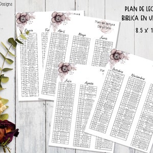 Floral Bibel Lese-Tracker spanisch lee la biblia en un año bibel plan de estudio biblico tracker biblia