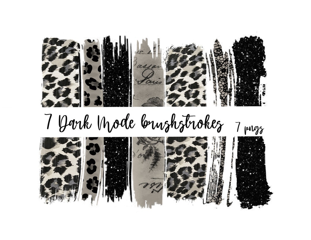 7 Leopard Brush Strokes 7 Png Clip Art Designs Glitter Foil Strokes ...