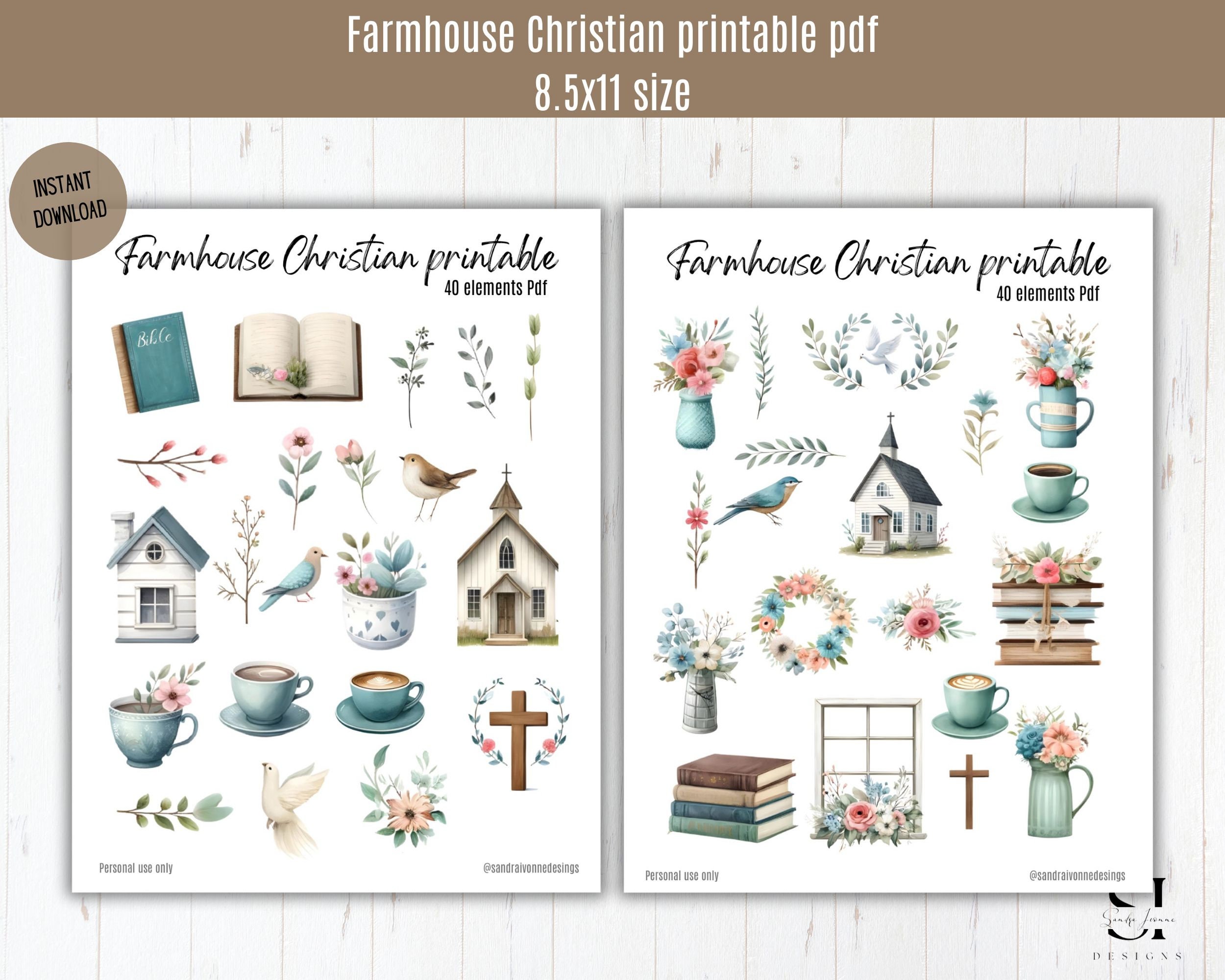 Bible Journaling Stickers Printable | Christian Bible Journaling Kit ...