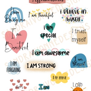 Positive Affirmationen, Goodnotes Aufkleber, Motivationszitate für Planner, Kalender, Journal, Notebook, positive Affirmationen