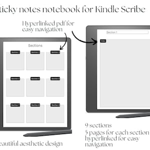 Kindle Scribe-stickers, Kindle Scribe-sjablonen, gehyperlinkte pdf, notitieblok voor Kindle Scribe