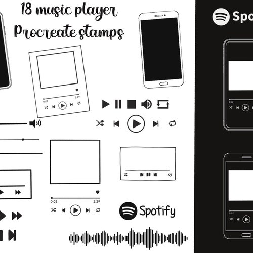 Procreate Stamps Music Playlist Stamps Playlist Doodles Etsy