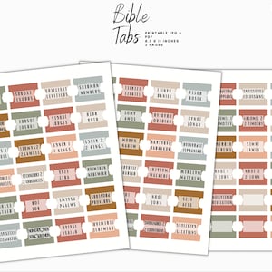 Printable double sided bible tabs, bible tab printable, printable bible sticker, bible accessory, print and cut bible tabs printable bible