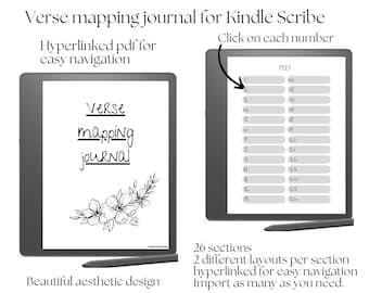 Kindle Scribe digitaal notitieboek, verstoewijzing, Kindle Scribe-sjablonen, geloofsdagboek, gehyperlinkte pdf, notitieboekje voor Kindle-Scribe