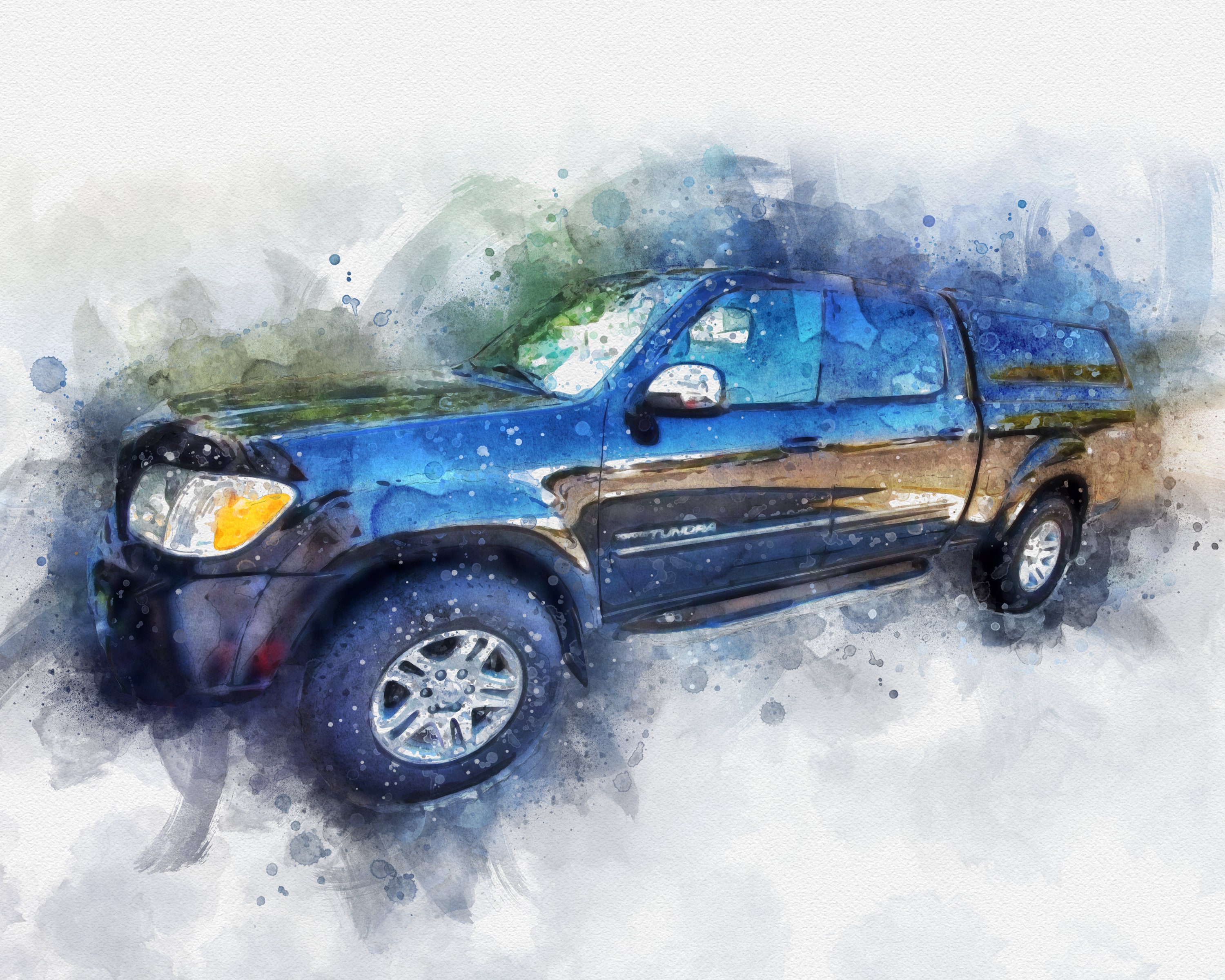 Car Custom Watercolor Portrait Car Painting From Photo Etsy