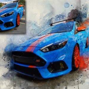 Car Custom Watercolor Portrait, Car Painting From Photo, Personalized Gift for Car Enthusiast | Digital Portrait