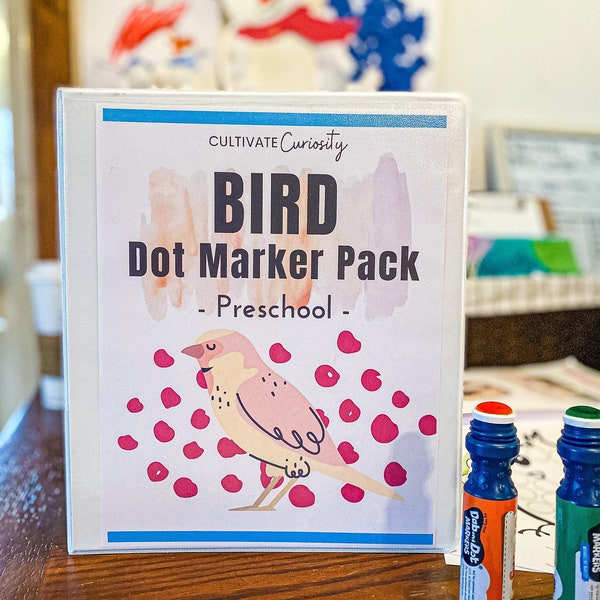 Bird Dot Marker Pack Printable Bird Theme Homeschool Packet for Toddlers and Preschoolers | Fine Motor Skills Fun for Pre-K