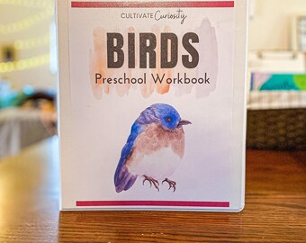 Bird Pre-K Workbook | Homeschool Printable Bundle Pack of Bird Worksheets Montessori-Inspired for Preschoolers