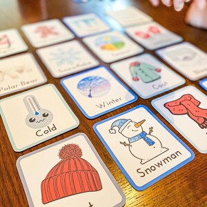 Winter Flashcards for Preschoolers | Winter Theme Pre-K Homeschool Unit Study Flashcards to Teach Toddlers about the season of Winter