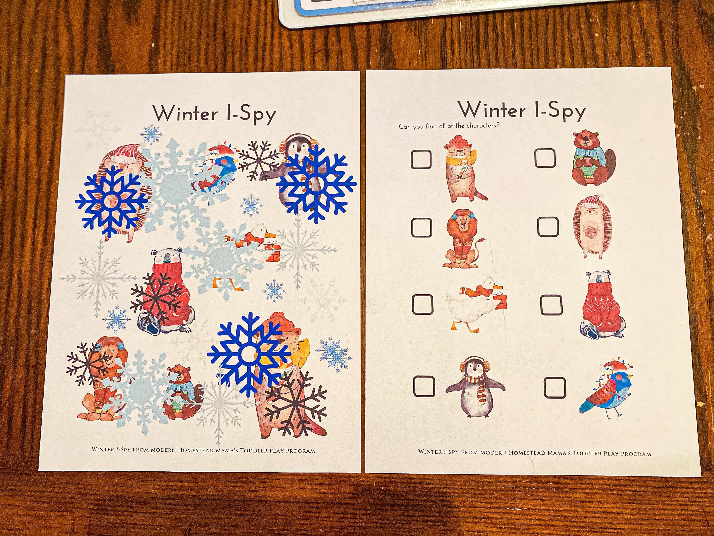 Winter I-Spy Worksheet Set for Toddlers Fun Printable Game | Etsy