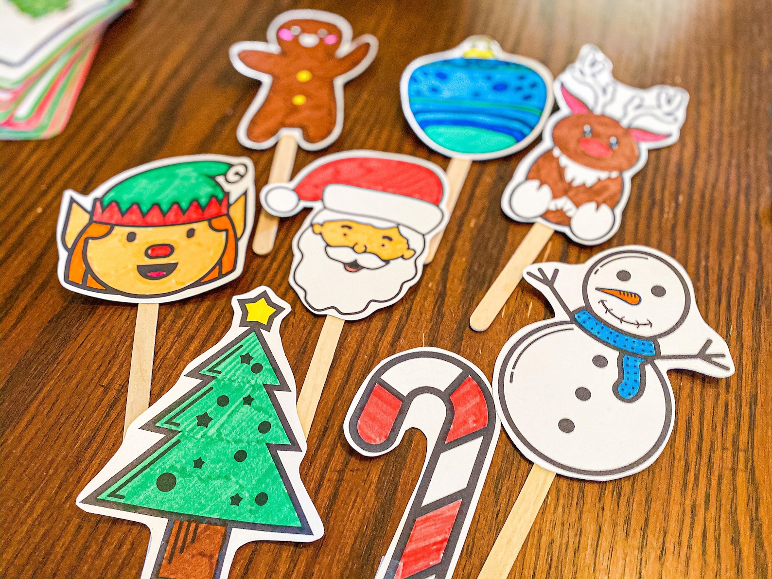 Christmas Puppets Printable Printable Christmas Puppets for Etsy