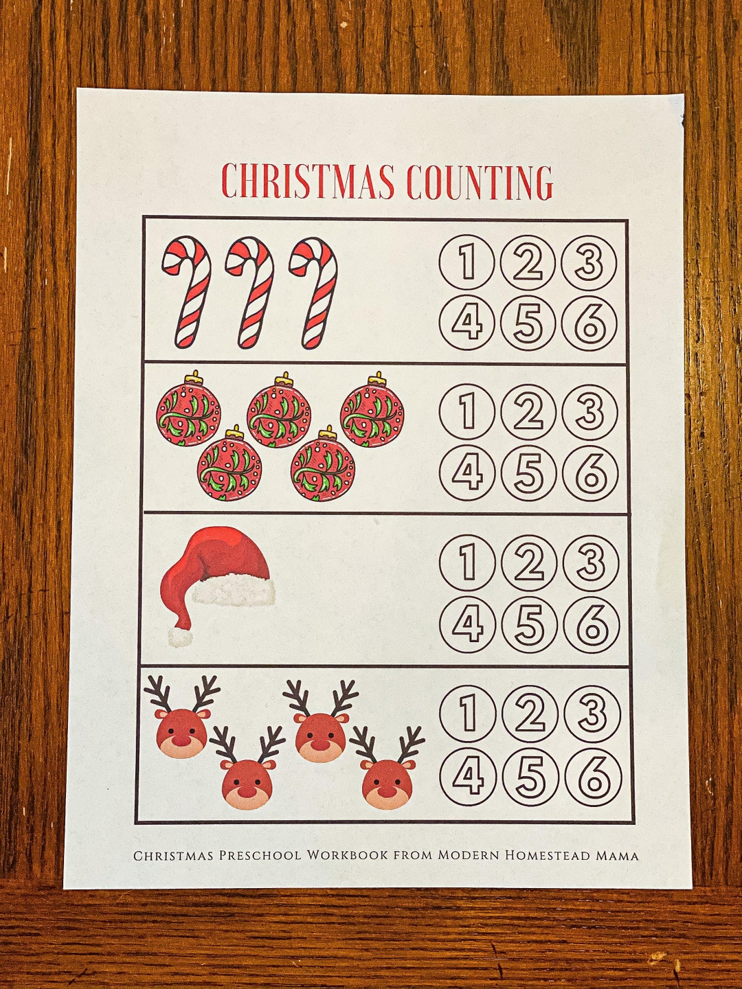 Christmas Counting Worksheet for Preschoolers | Printable Holiday Christmas Worksheet for Homeschool Pre-k - Etsy for Free Printable Counting Worksheets For Preschool