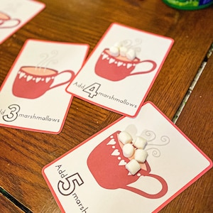 Winter Hot Cocoa Marshmallow Counting Mats | Winter Math Printable Counting Game for Homeschool Preschool, Pre-K, and Kindergarten