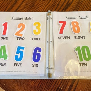Number Matching Printable for Toddlers | Counting 1-10 Busy Binder Worksheet for Homeschool Preschool