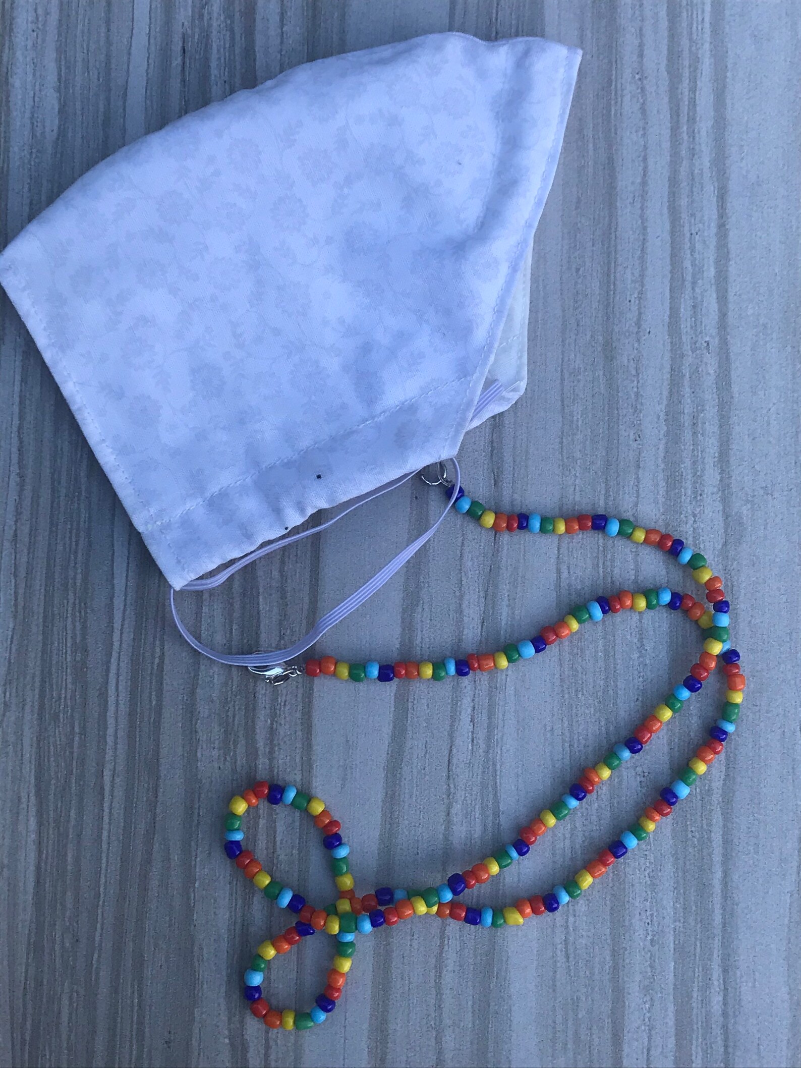 Rainbow Mask Chain Glass Seed Bead Face Mask Holder Kids & Etsy