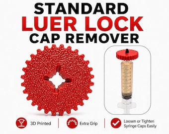 Luer Lock Cap Remover Tool, Syringe Cap Opener, Standard Luer Lock Wrench, 3D Printed Lab Tool, Mycology Supply