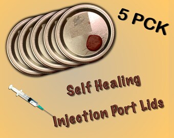 Self Healing Injection Port Jar Lids | 5 Pack | For Growing Mushrooms