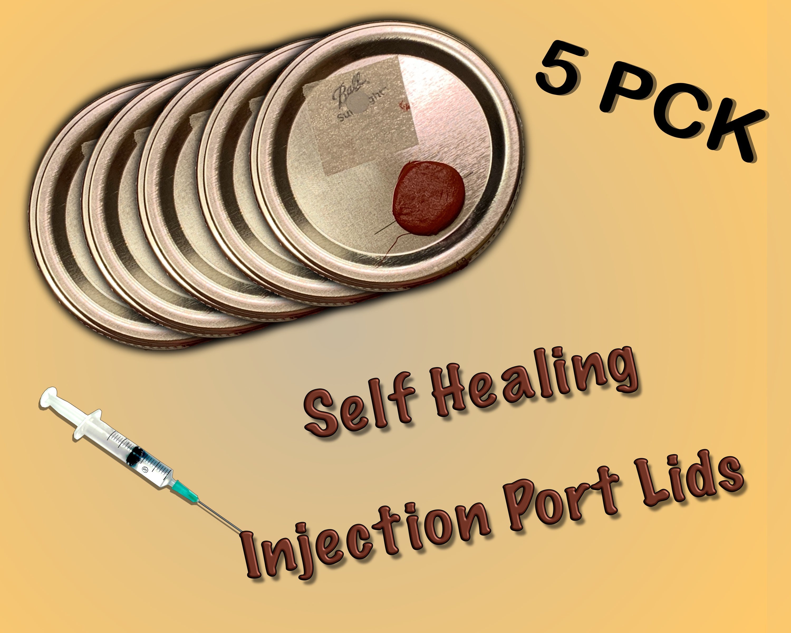 Self Healing Injection Port Jar Lids 5 Pack For Growing Etsy