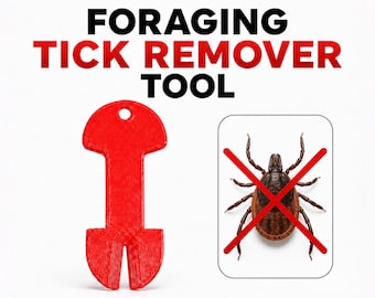 Tick Remover Tool for Hiking & Foraging, 3D Printed Tick Puller, Camping Backpack Gear, Outdoor Mushroom Hunting Accessory