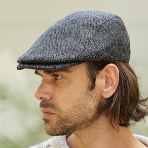 Irlandais - Casquette de conduite en tweed du Donegal - Anthracite Donegal - Irlande - Fabriqué à la main - Unisexe