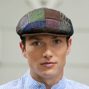 Iers - Donegal Tweed Driving Patch Cap - PatchWork - Ierland - Handgemaakt - Unisex
