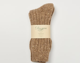 Irish Wool Walking Socks - Donegal Beige Fleck  - Size L =  UK 8-12 (EUR 42-47 / US 8.5- 12)