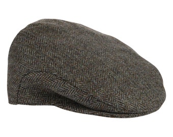 Irlandaise - Casquette plate en tweed du Donegal - Chevrons du Donegal - Irlande - Fabriquée à la main - Unisexe