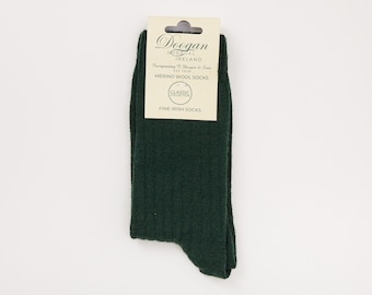 Irish Merino Wool  Socks - Irish Country Club Green   - Size L =  UK 8-12 (EUR 42-47 / US 8.5- 12)