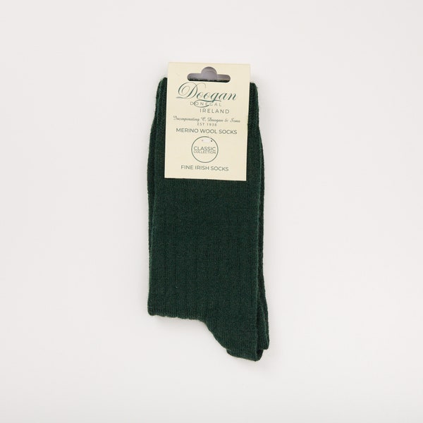 Irish Merino Wool  Socks - Irish Country Club Green   - Size L =  UK 8-12 (EUR 42-47 / US 8.5- 12)