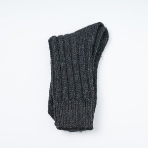 Irish - Alpaca blend  Walking Socks - Dark Charcoal  - Size L =  UK 8-12 (EUR 42-47 / US 8.5- 12)