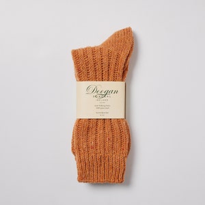 Irish Wool Walking Socks - Donegal Orange- Unisex - Handcrafted