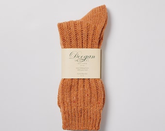 Chaussettes de marche en laine irlandaise - Donegal Orange - Taille L = UK 8-12 (EUR 42-47 / US 8,5-12)