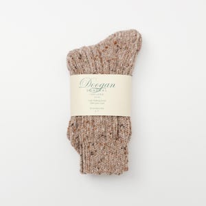 Calzini da passeggio in lana irlandese - Donegal Porridge Fleck - Taglia L = UK 8-12 (EUR 42-47 / US 8,5-12)