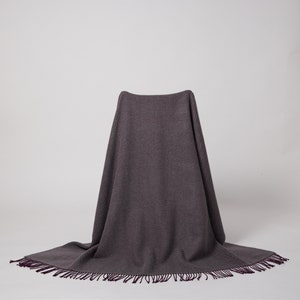Irish Plaid 100% Wool Throw -  Soft Purple Honeycomb   - Handcrafted - One Size