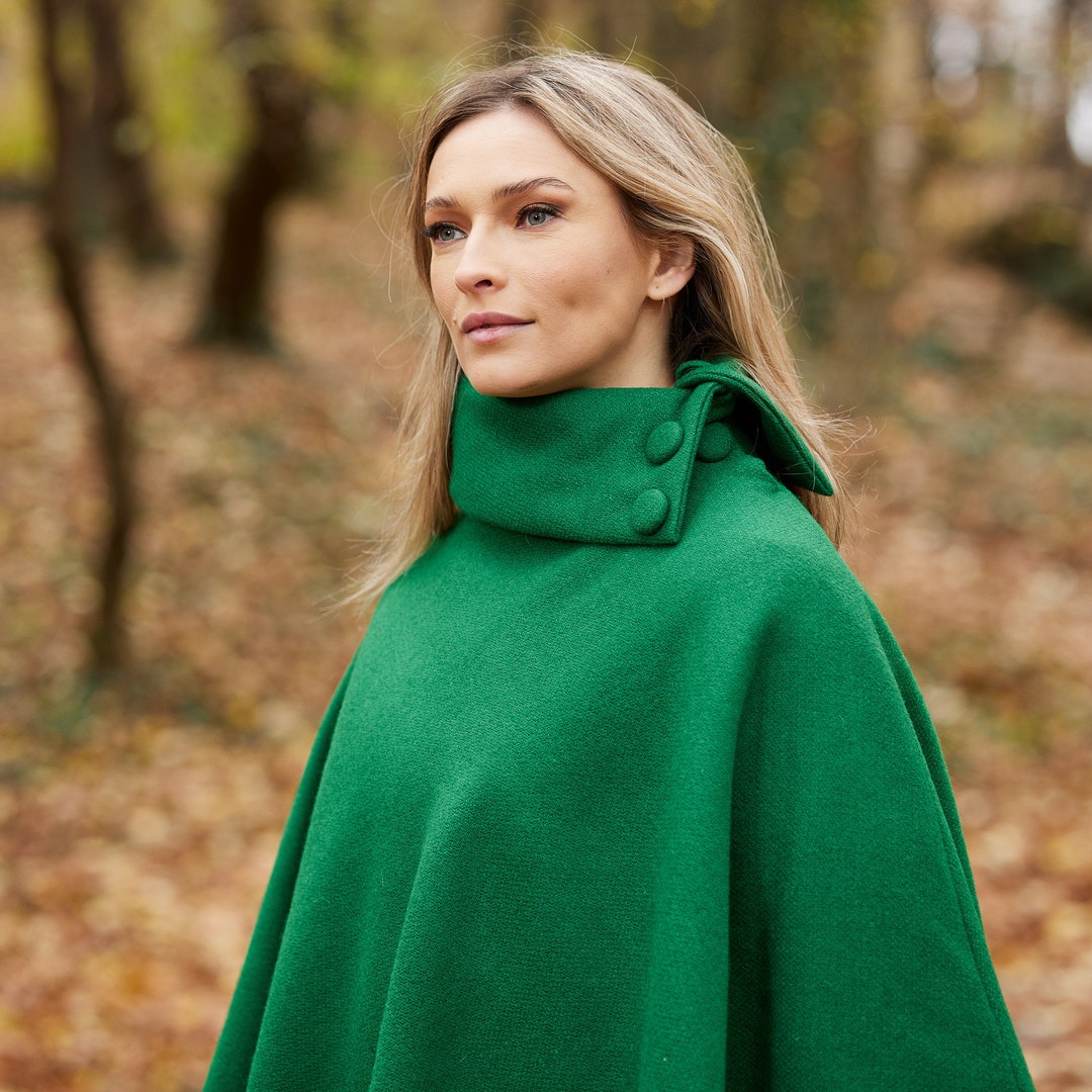 Irish Donegal Tweed Cape / Poncho St Patrick Green Etsy