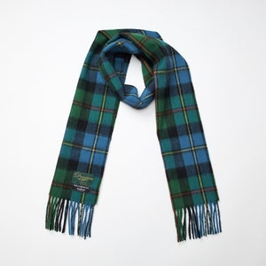 Irish - 100% Supersoft Lambswool Plaid Scarf - Classic Irish Green/Blue  - Handmade - Ireland - One Size - Unisex