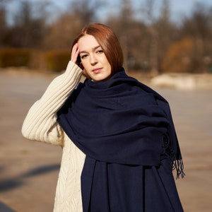 Irish - 100% Lambswool Supersoft Stole  - Midnight  - Handmade - Ireland - One Size - Unisex