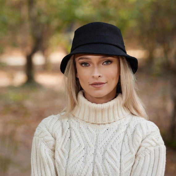 Irish Donegal Tweed Bucket Hat - Jet Black - Ireland  display picture 2