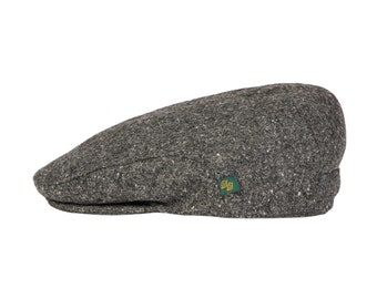 Irlandaise - Casquette plate en tweed Donegal - Gris moucheté du Donegal - Irlande - Fabriquée à la main - Unisexe