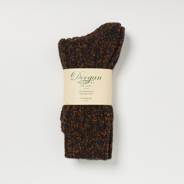 Irish Wool Walking Socks - Donegal Bonfire  Fleck   - Size L =  UK 8-12 (EUR 42-47 / US 8.5- 12)