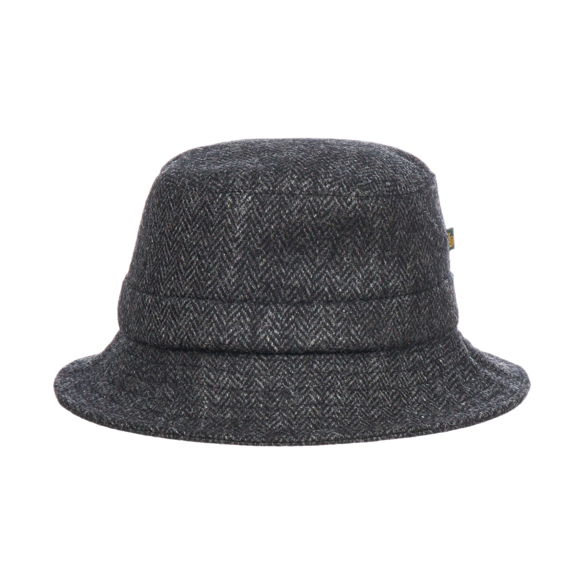 Irish Donegal Tweed Bucket Hat - Charcoal Herringbone - Ireland - Handcrafted - Unisex