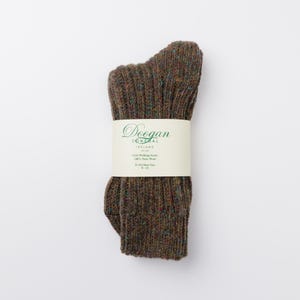 Irish Wool Walking Socks - Donegal Moss Fleck  - Size L =  UK 8-12 (EUR 42-47 / US 8.5- 12)