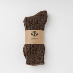 Irish - 100% Natural Undyed Wool  Walking Socks - Natural Jacob Black  -  Size L =  UK 8-12 (EUR 42-47 / US 8.5- 12)
